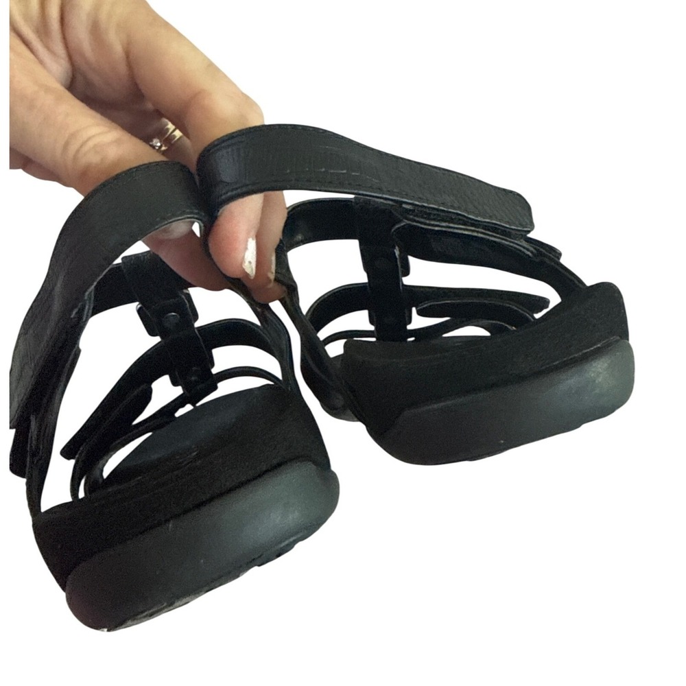 Vionic Amber Black Croc Embossed Adjustable Sandals Women 8 Orthotic Support - Picture 7 of 11